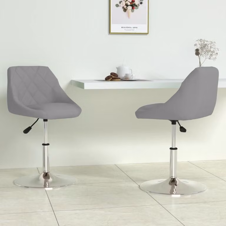 The Living Store Sedie da pranzo 2 pz. Girevoli Velluto grigio chiaro