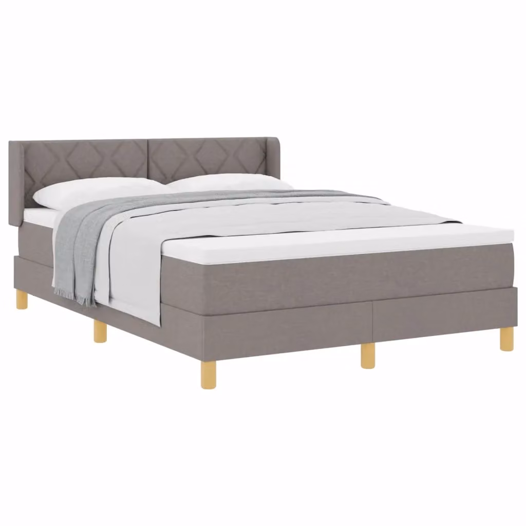 Letto a molle moderno con testiera Talpa vidaXL in tessuto grigio L/P: 140 x 190 cm – 2