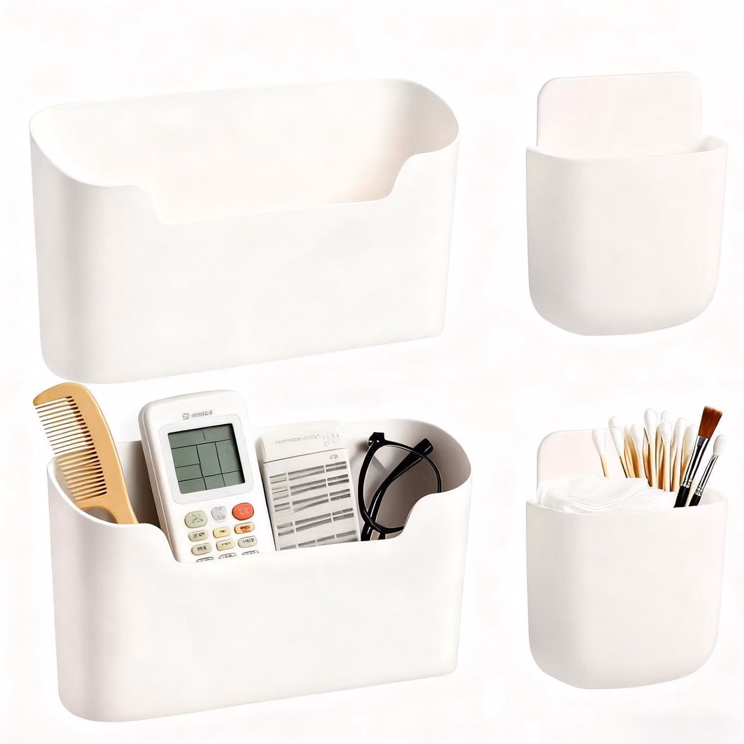 Organizzatori per ante di armadi da cucina, confezione da 4 pezzi, adesivi, da montare a parete, in plastica, disponibili in 2 dimensioni