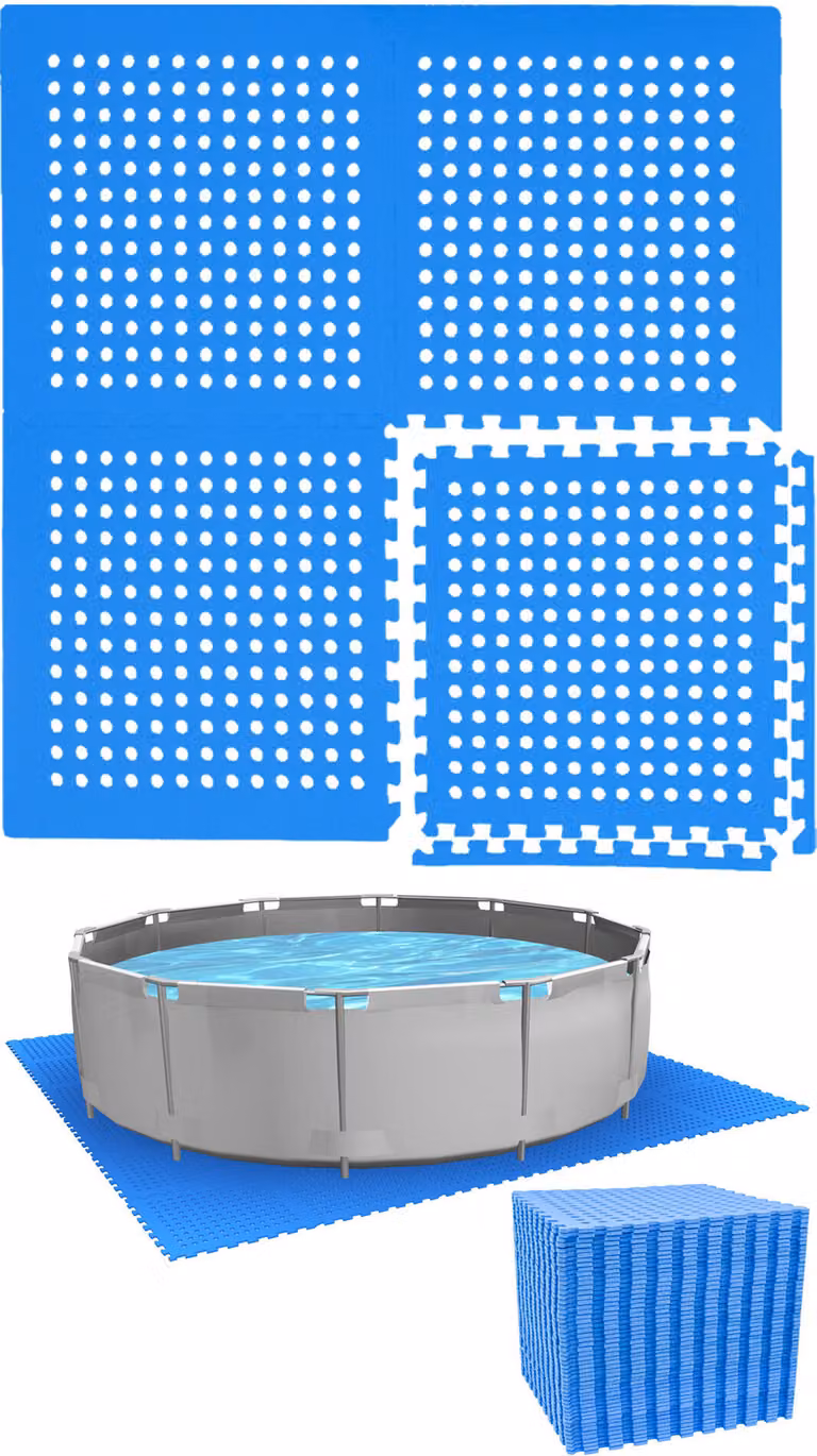 Sottotappeto per piscina da 366 cm - 52 tappetini in EVA - Set di tappetini da 1 cm per esterni
