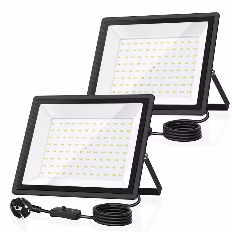 Fari a LED da 100W, 11000 lumen, 6500K, grado di protezione IP66, con spina, set da 2
