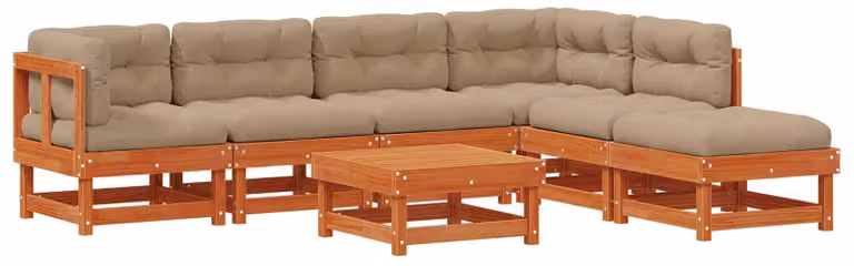 Set Lounge da Giardino 7 pcs Marrone Cerato