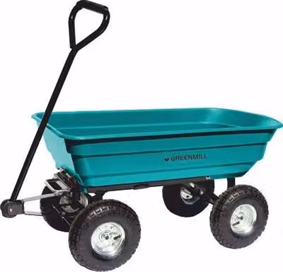 Carrello da giardino ribaltabile a 4 ruote, 120 kg