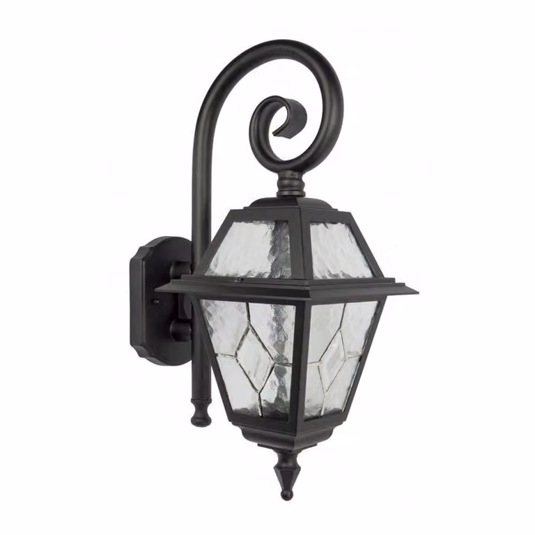 Lampada da parete retrò per esterni 1xE27 nero IP43 SU-MA Witraż K 3012/1/N
