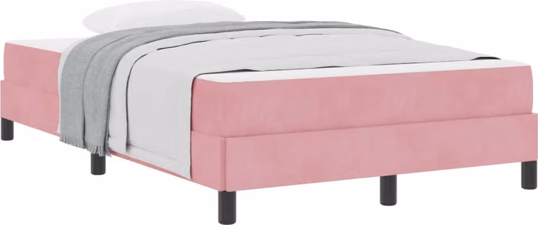 Letto a molle con materasso Rosa 120 x 200 cm Tessuto