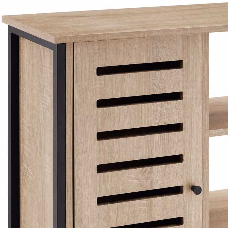 Credenza in stile industriale TecTake GmbH in legno rovere e metallo, colore beige e marrone, L: 71 cm, P: 32 cm, H: 82 cm