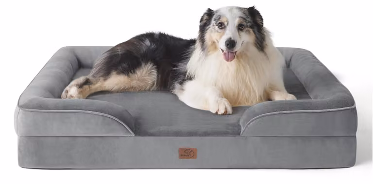 Letto ortopedico per cani BEDSURE, design ergonomico, divano per cani, 106x80 cm, grigio