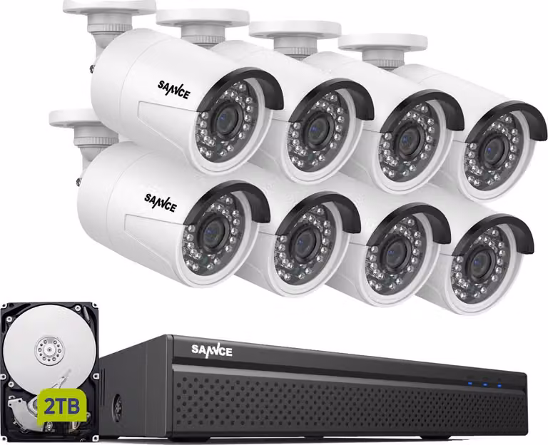 Sistema di sicurezza CCTV, risoluzione 3MP, facile configurazione PoE, 8pcs 2TB