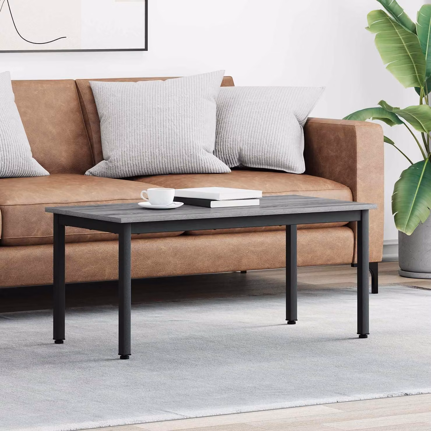 Maison Exclusive - Tavolino Sonoma grigio, 100 x 50 x 45 cm, realizzato in materiale composito di legno