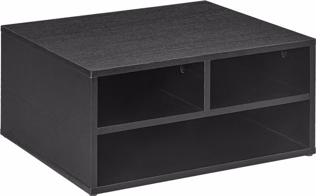 Mobile Porta Stampante da Ufficio HOMCOM con 3 Ripiani Aperti, Nero, L 47 cm x P 40 cm x H 22,5 cm
