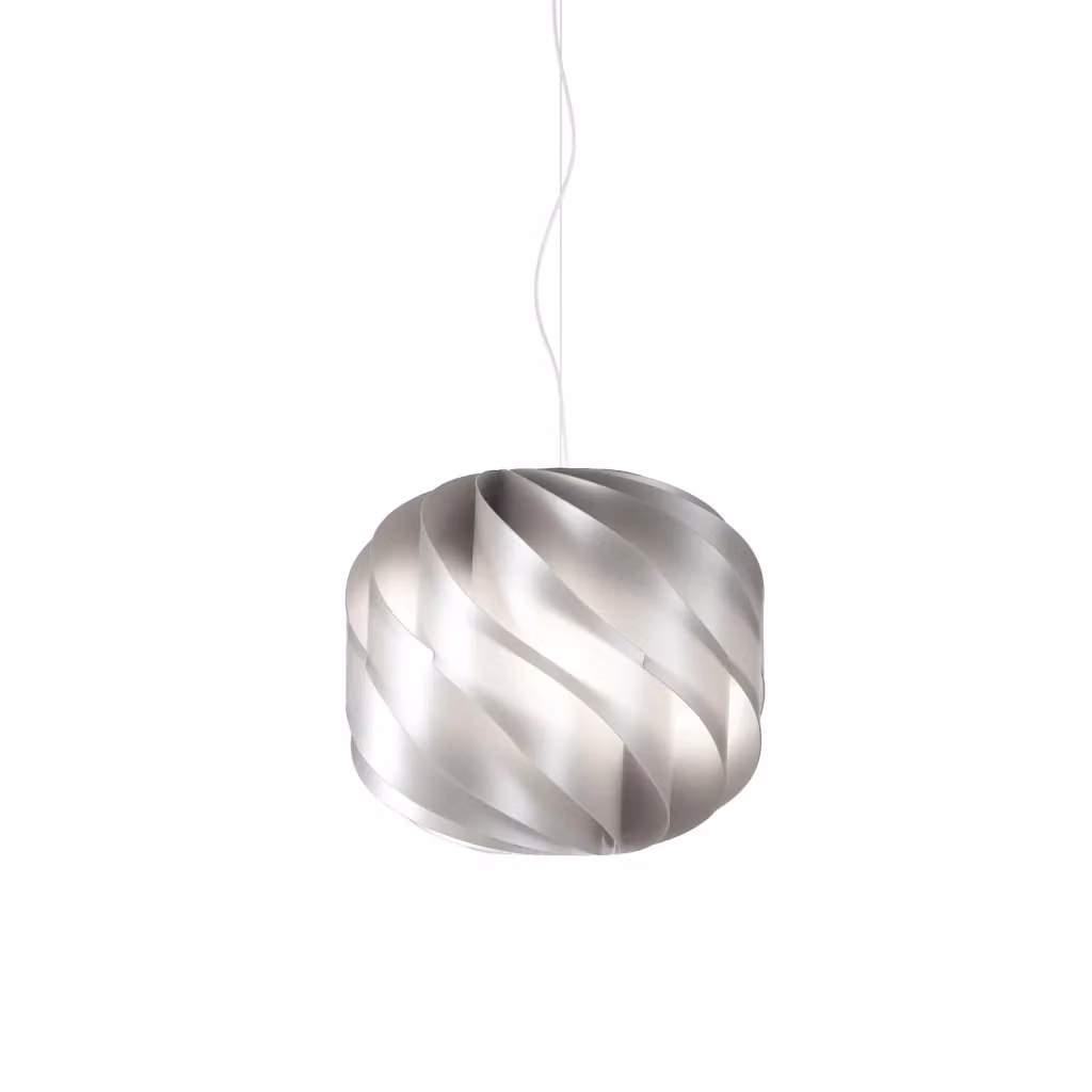 Lampada a sospensione moderna Polilux Linea Zero in metallo cromo e argento con diffusore a sfera, diametro: 40 cm, attacco E27 – 2