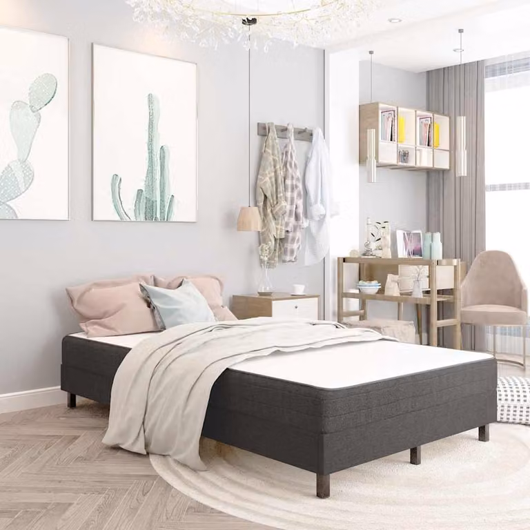 Letto a molle vidaXL in tessuto grigio L: 120 cm, P: 200 cm