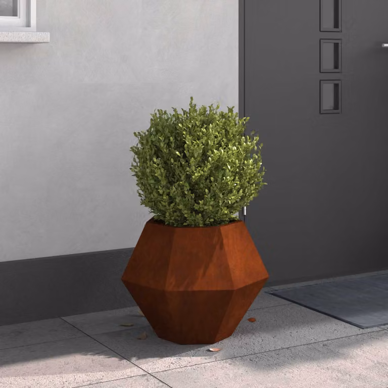 Fioriera vidaXL in acciaio color marrone per giardino ornamentale o erbe aromatiche L/P/H: 50 x 50 x 40 cm