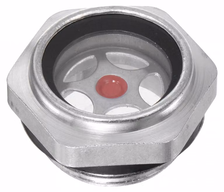 Indicatore del livello dell'olio per compressore d'aria - M26x1,5 mm, in alluminio, con set di utensili