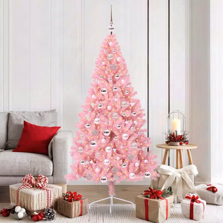 Maison Exclusive - Albero di Natale artificiale preilluminato Rosa 180 cm PVC