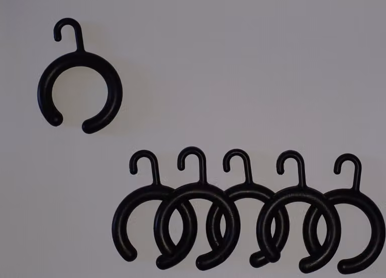 14 x Anelli per tende da doccia aperte senza barriere nero con gancio Anelli per doccia