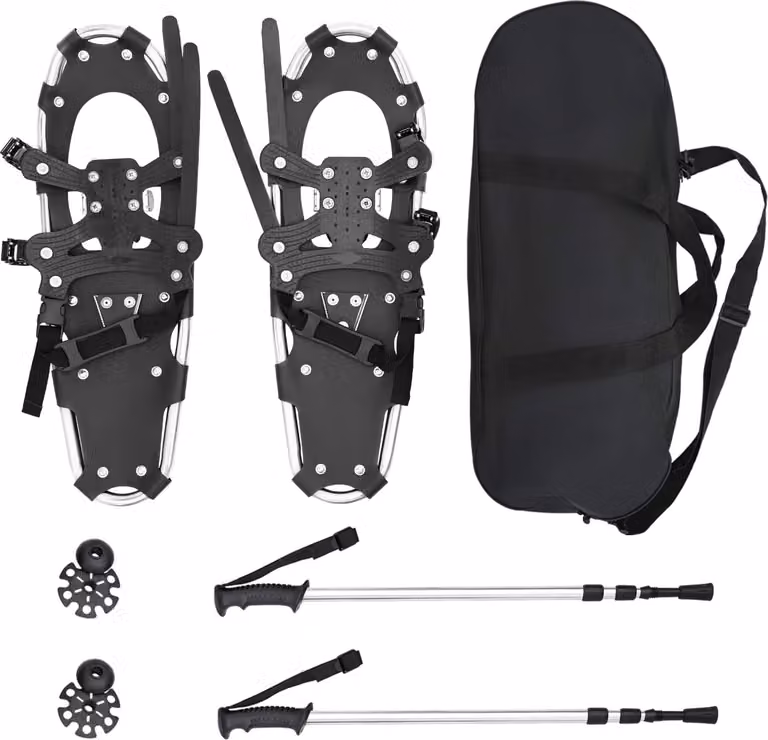 Racchette da neve 3 in 1 con bastoni da trekking Argento e Nero