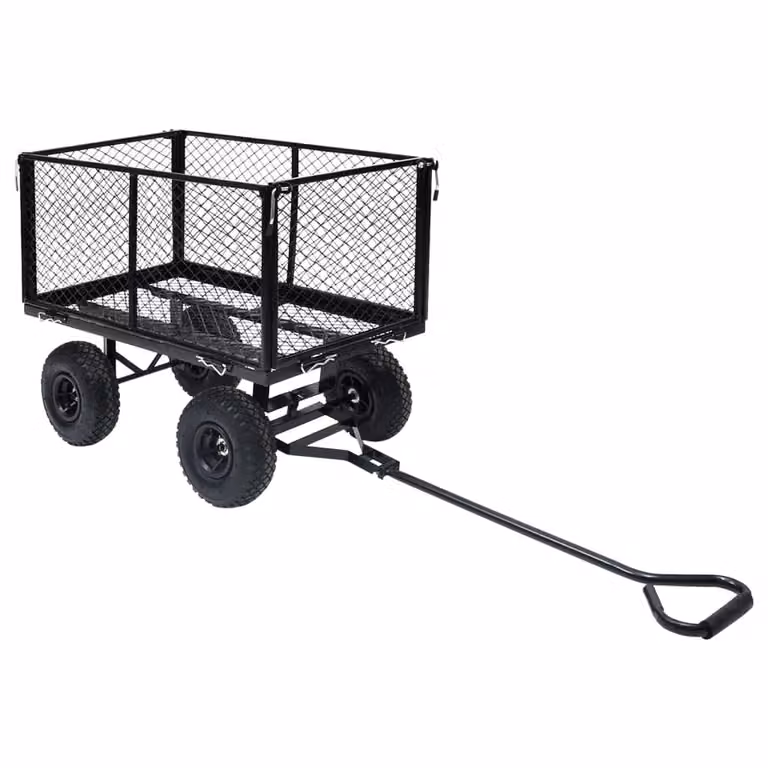 The Living Store Carrello da giardino nero 350 kg