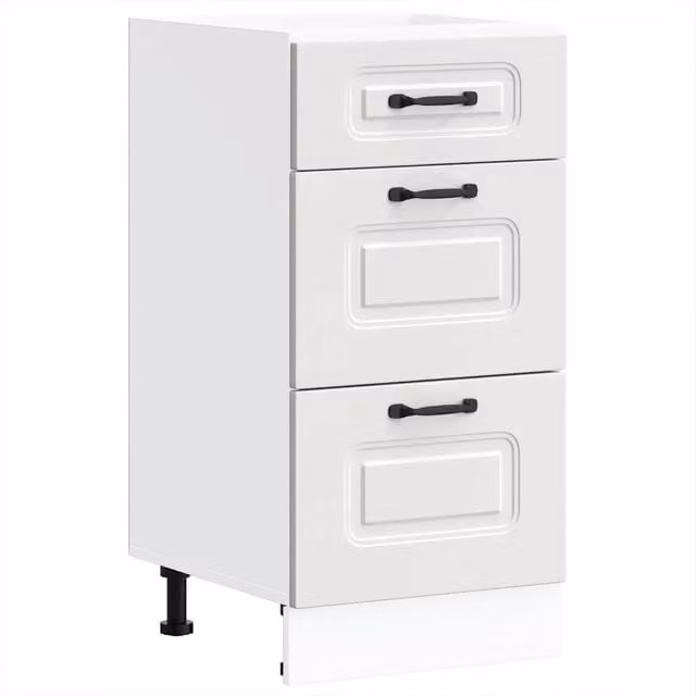 Mobile da cucina HELLOSHOP26 in legno composito bianco con ante e cassetti, L 40 cm x P 46 cm x H 81,5 cm