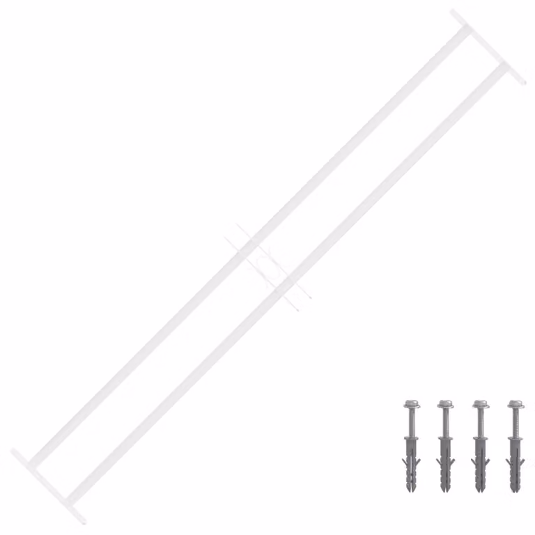Set di 3 Griglie di Sicurezza per Finestre con 2 Traverse vidaXL in Acciaio Zincato Bianco, Regolabili da 93 a 174 cm