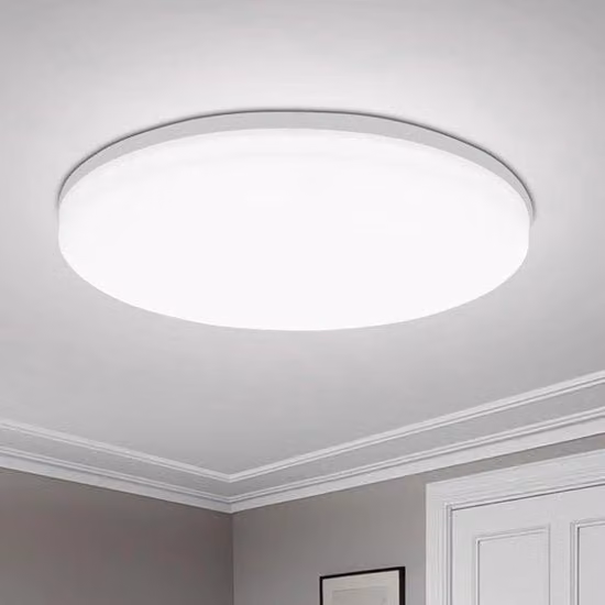 Lampada da soffitto LED moderna in plastica bianca per bagno, camera da letto, cucina o ufficio