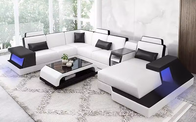 Ecksofa Design Couch Sofa Polster Ecke Garnitur Ausgefallene Wohnlandschaft