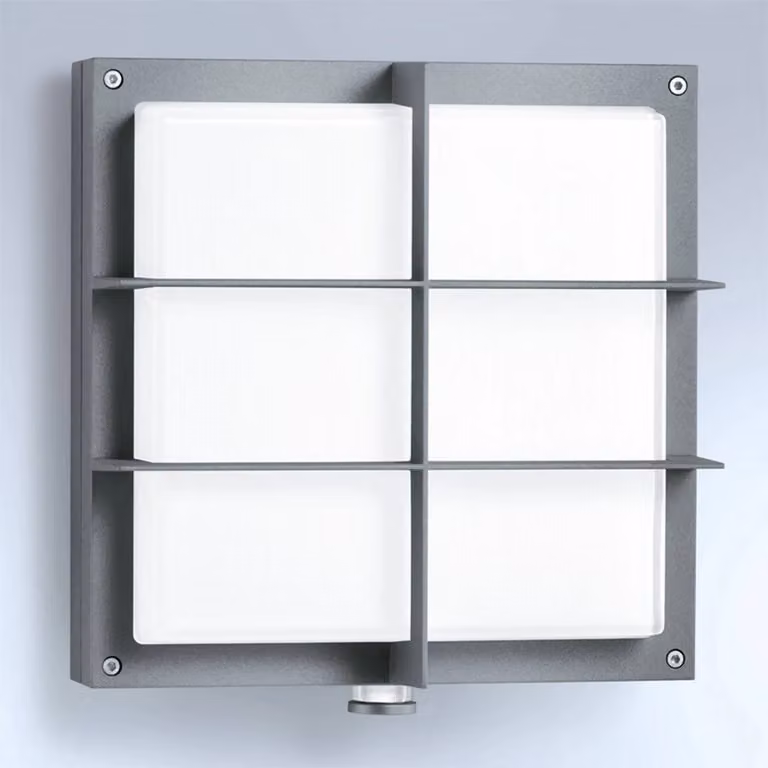 STEINEL L 691 S V2 applique sensore, griglia, Alluminio / Grigio / Zincato, Plastica, Moderno