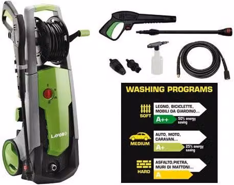 Idropulitrice ad acqua fredda Lavor Predator 2500 W 160 Bar verde in alluminio e acciaio inossidabile