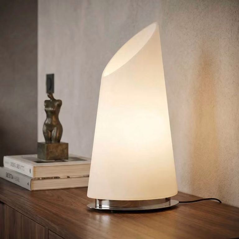 BANKAMP Lampada da tavolo Sail, Bianco / Opale, Soggiorno / Sala da pranzo, Vetro, Moderno, Lampada da tavolo
