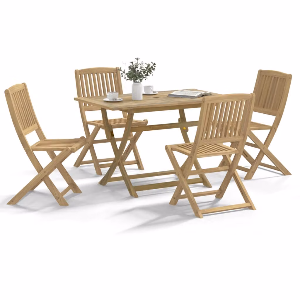 Set da pranzo per giardino vidaXL in legno di acacia marrone, 5 pezzi