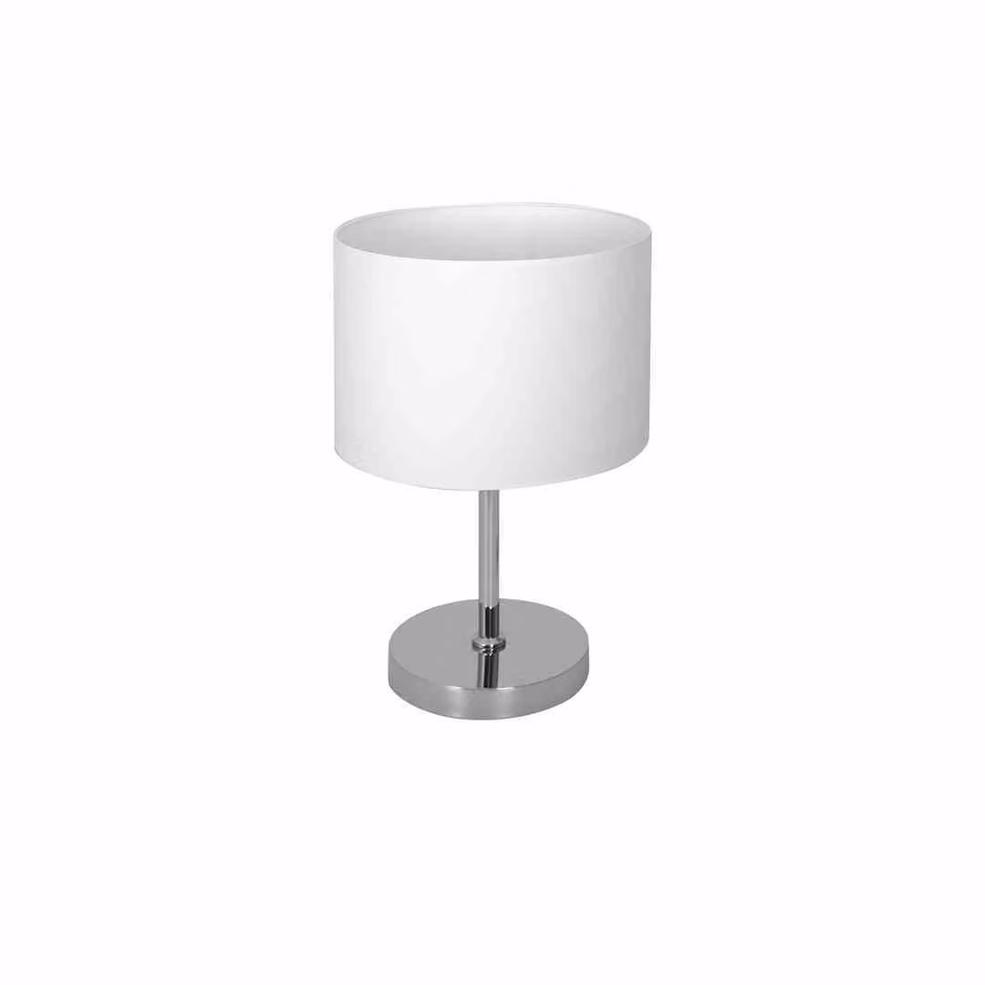 Lampada da tavolo CASINO cromata bianca 1xE27x60W in tessuto, dimensioni: 40x25x25 cm, IP20, Milagro