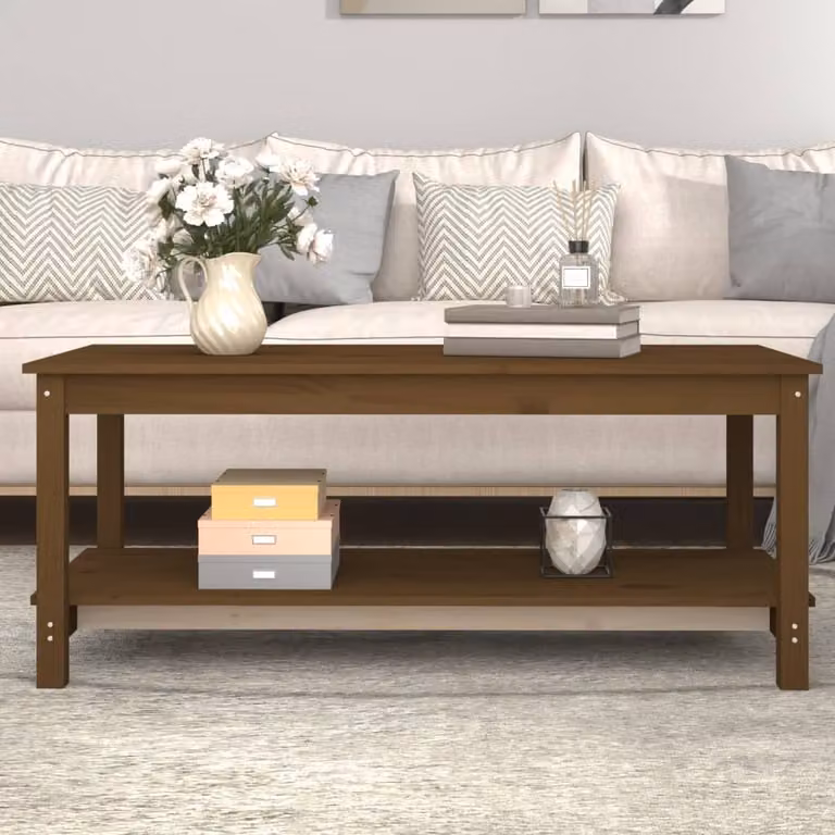 Maison Exclusive - Tavolino da salotto marrone miele 110x55x45 cm in legno massello di pino