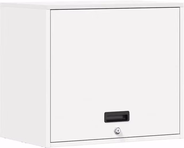 Armadio da parete HELLOSHOP26 in acciaio bianco opaco con design minimalista, L: 60 cm, P: 40 cm, H: 53 cm