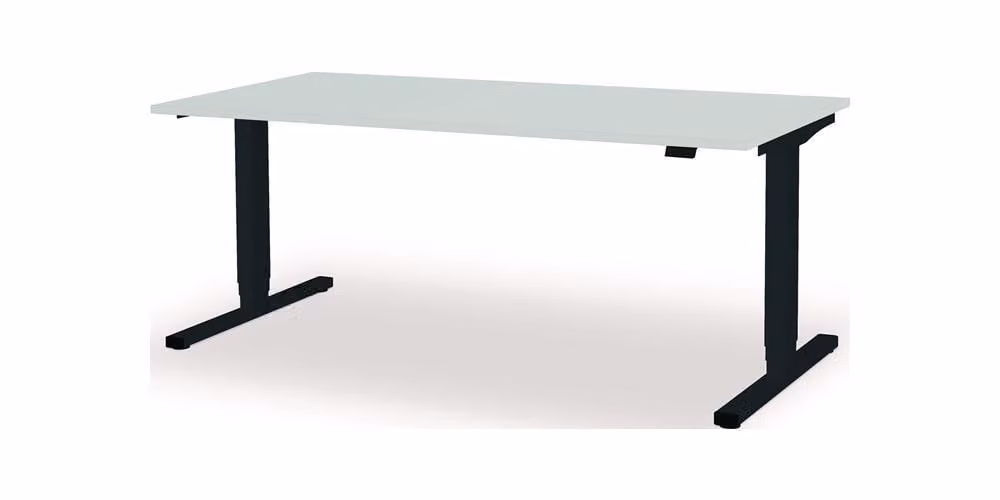 Scrivania levero H650-1250xL1800xD800mm grigio antracite/grigio chiaro elettr.MAUSER