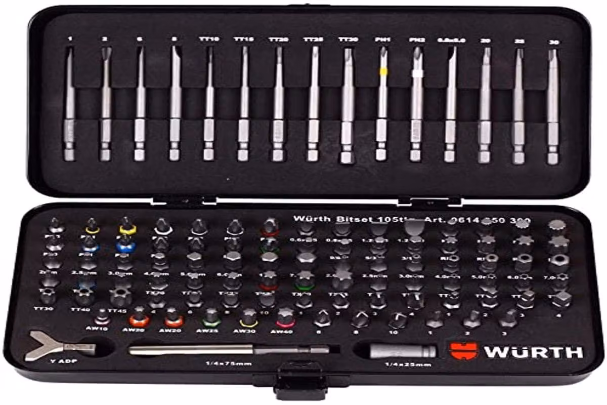 Würth 0614250300 - Set di punte da trapano, 105 pezzi