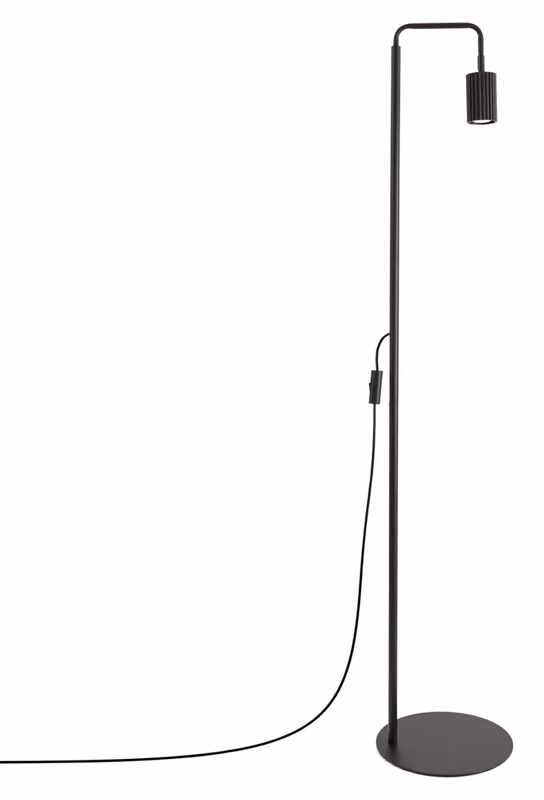 Lampada da terra KARBON 1 nera 1xGU10 10W in alluminio 160x30x30 cm Sollux Lighting