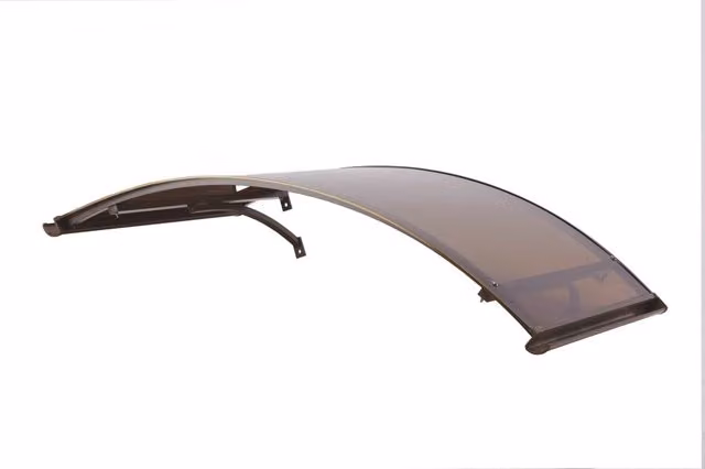 Pensilina tettoia da esterno Fredi in alluminio marrone con policarbonato compatto bronzo L: 140 cm, P: 90 cm
