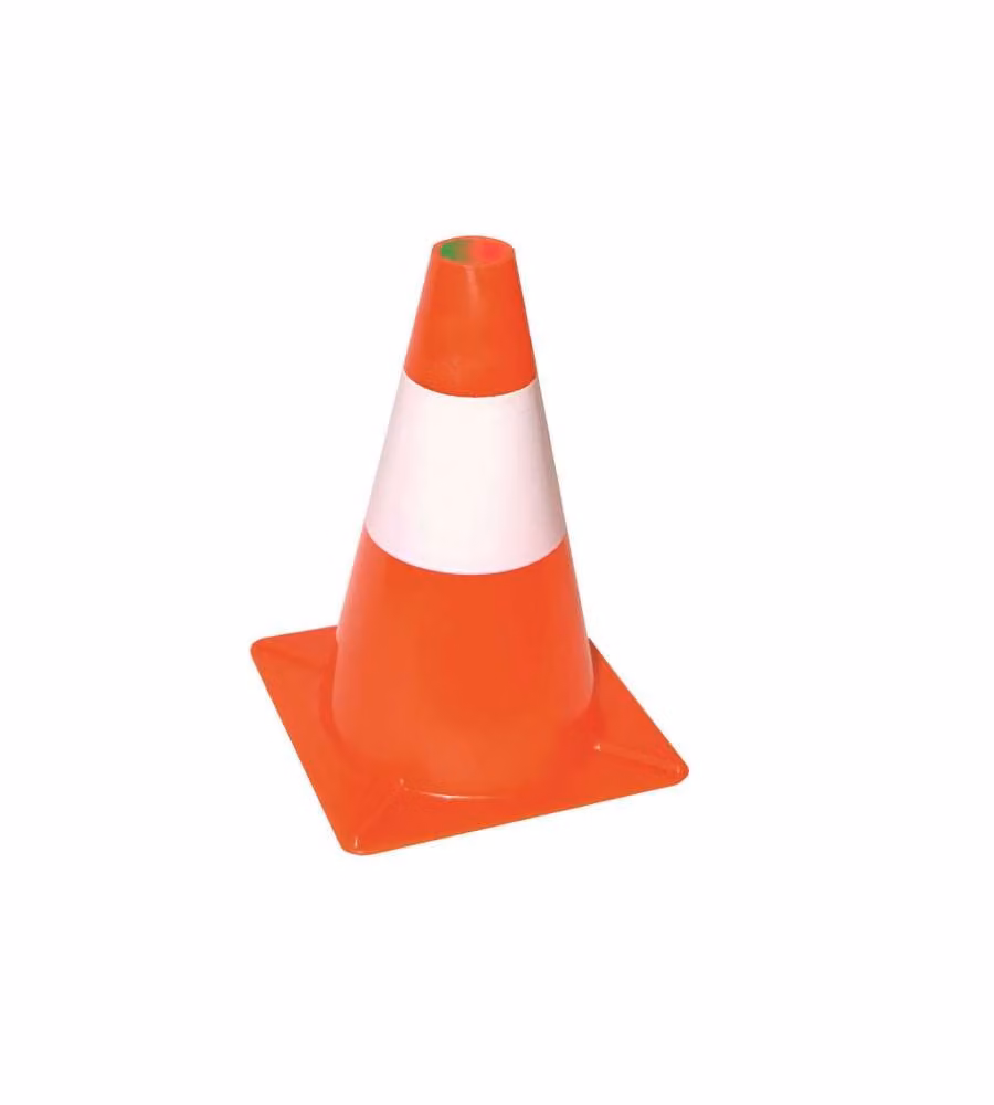 Cono segnaletico - bianco/rosso - H. 30 cm.