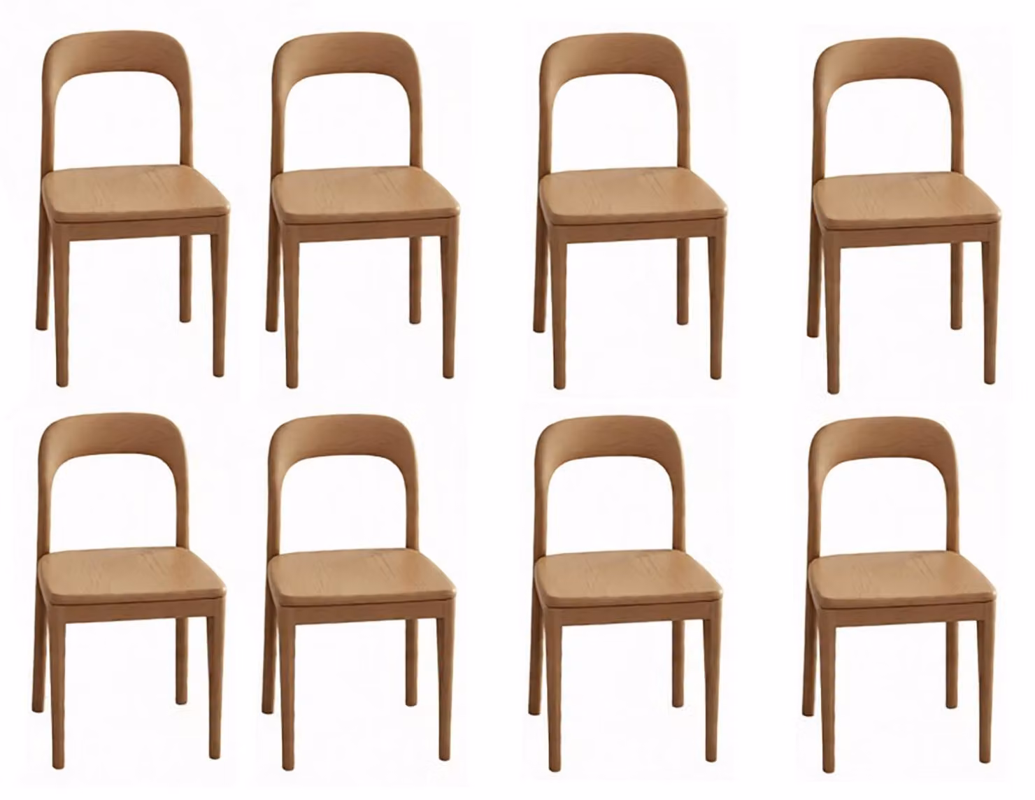 Set di mobili da sala da pranzo in legno marrone con 8 sedie, moderno ed elegante