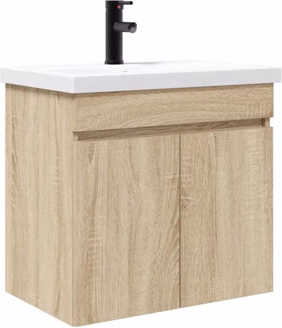 Mobile Bagno | Armadio da bagno con rubinetto Rovere Sonoma 61 x 40 x 74,5 cm