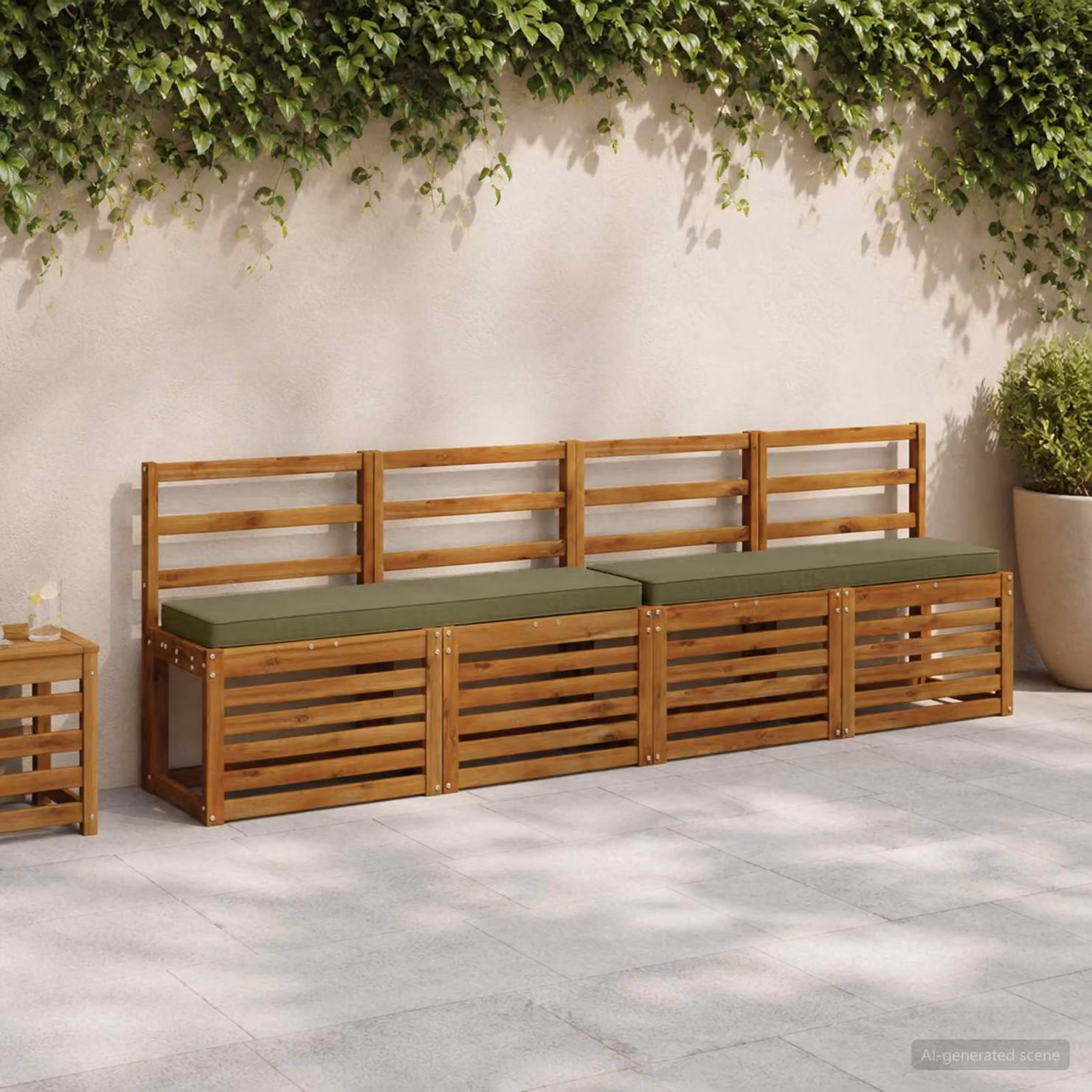 Cuscino per Panchina vidaXL VUGHT Verde in Poliestere con Rivestimento Lavabile e Resistente ai Raggi UV