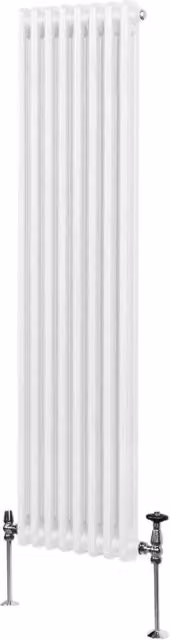 Termosifone Radiatore a 2 colonne per riscaldamento centralizzato verticale Bianco 180x38cm