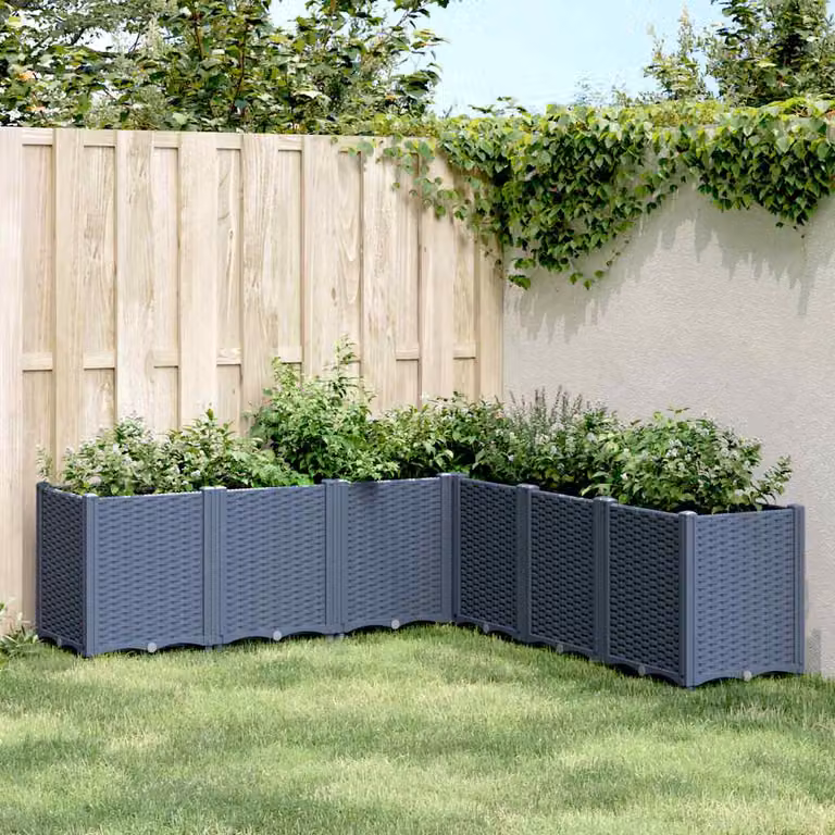 Fioriera da giardino vidaXL in plastica grigio blu L/P/H: 160 x 160 x 53 cm