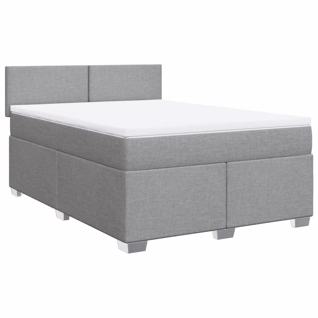 Giroletto a Molle con Materasso Grigio Chiaro 140x190cm Tessuto