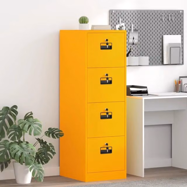 Armadio per File con cassetto Giallo senape 44 x 50 x 139 cm 3406157