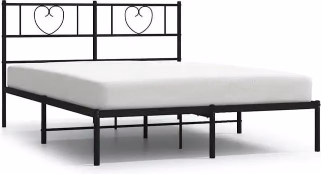 Letto matrimoniale con testiera in metallo nero opaco DESIGN IN L/P/H: 150 x 200 cm