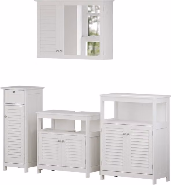 Set di mobili da bagno Riad Bianco 4 pezzi Vicco