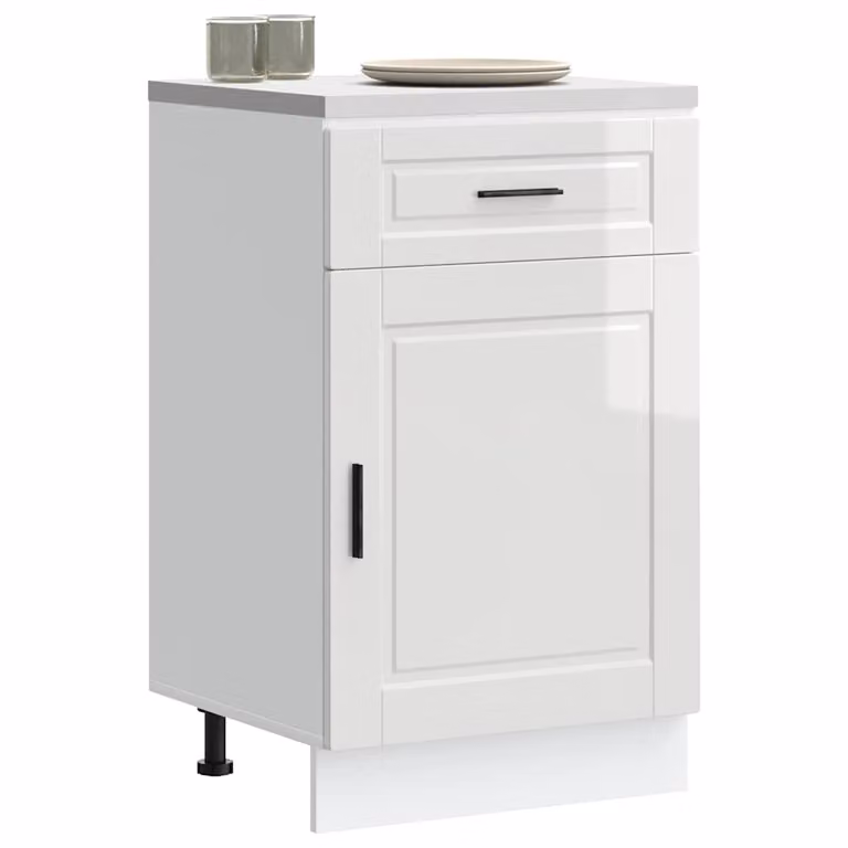Base da cucina moderna vidaXL Bianco Lucido in legno MDF L: 46,0 cm, P: 50,0 cm, H: 81,5 cm