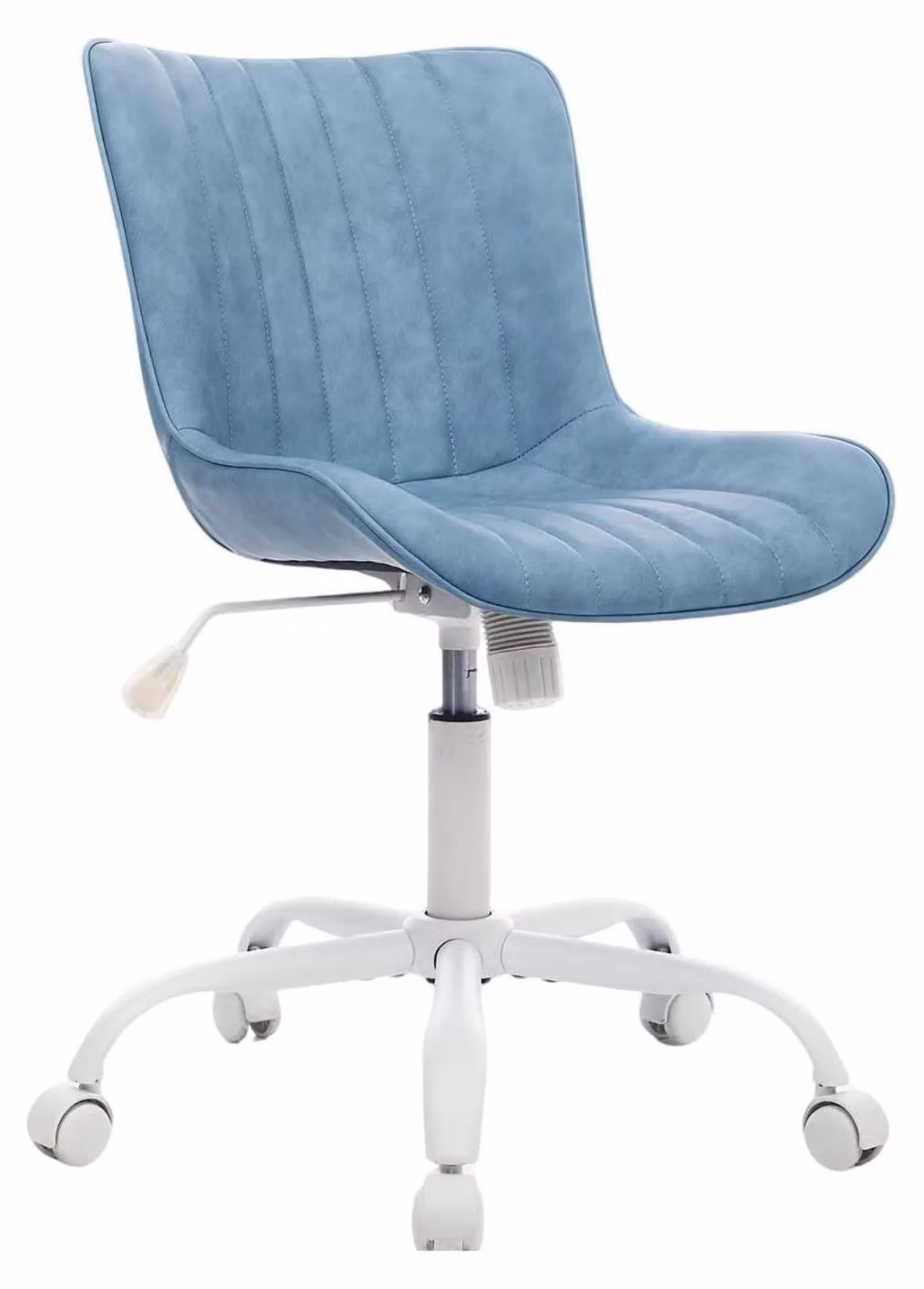 Sedia moderna - Sedia da ufficio girevole - Schienale ergonomico a conchiglia - Regolabile in altezza - Girevole a 360° - Con braccioli e rotelle - Blu