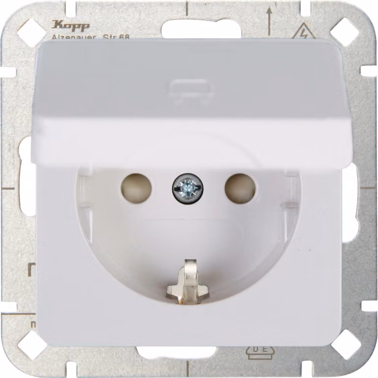 KOPP presa di corrente 1f arkws glz UP +erh.BS Klappd IP20 ZP